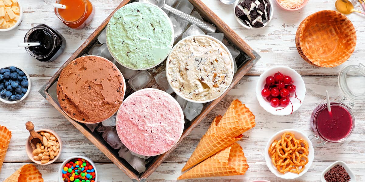 Ice cream buffet table